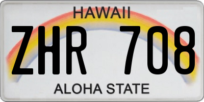 HI license plate ZHR708