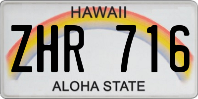 HI license plate ZHR716
