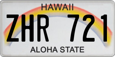 HI license plate ZHR721