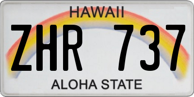 HI license plate ZHR737
