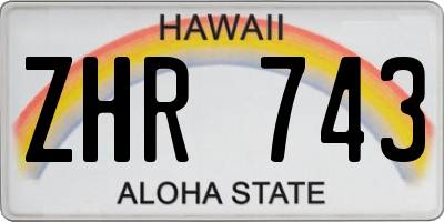 HI license plate ZHR743