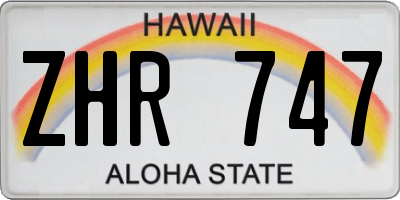 HI license plate ZHR747