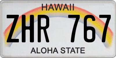 HI license plate ZHR767