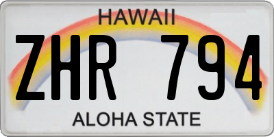 HI license plate ZHR794
