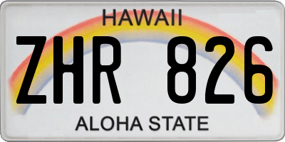 HI license plate ZHR826