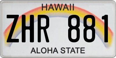 HI license plate ZHR881