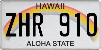 HI license plate ZHR910