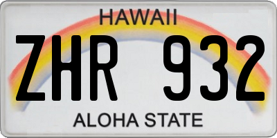 HI license plate ZHR932