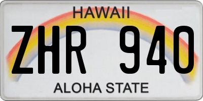 HI license plate ZHR940