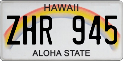 HI license plate ZHR945