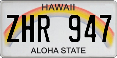 HI license plate ZHR947