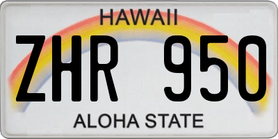 HI license plate ZHR950