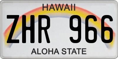HI license plate ZHR966