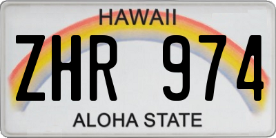 HI license plate ZHR974