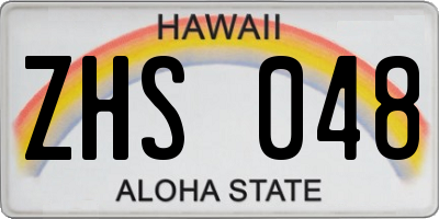 HI license plate ZHS048