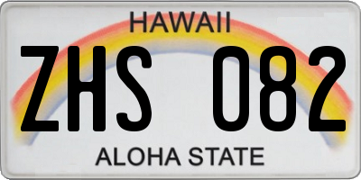 HI license plate ZHS082
