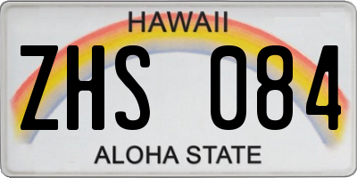 HI license plate ZHS084