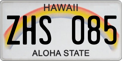 HI license plate ZHS085