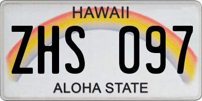 HI license plate ZHS097
