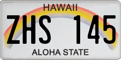 HI license plate ZHS145