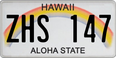 HI license plate ZHS147