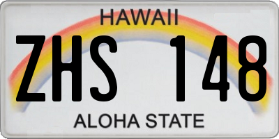 HI license plate ZHS148