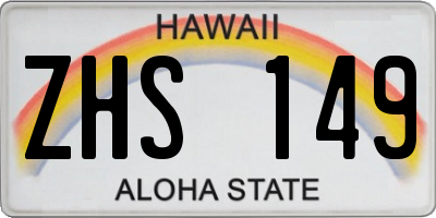 HI license plate ZHS149