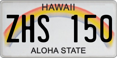HI license plate ZHS150
