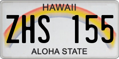 HI license plate ZHS155