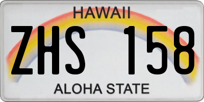 HI license plate ZHS158