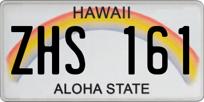 HI license plate ZHS161