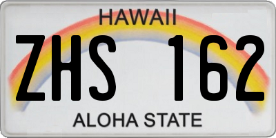 HI license plate ZHS162