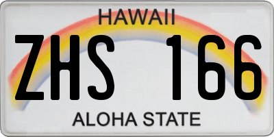 HI license plate ZHS166