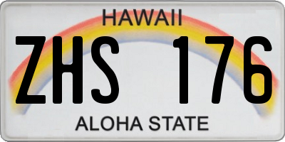 HI license plate ZHS176
