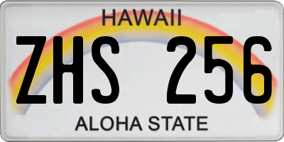 HI license plate ZHS256