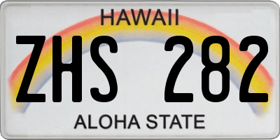 HI license plate ZHS282