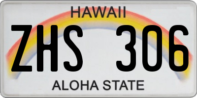 HI license plate ZHS306