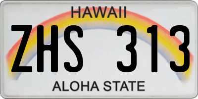 HI license plate ZHS313