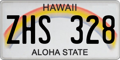 HI license plate ZHS328