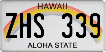 HI license plate ZHS339