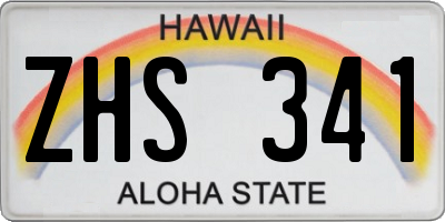 HI license plate ZHS341