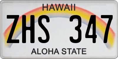 HI license plate ZHS347