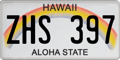 HI license plate ZHS397