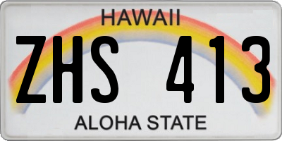 HI license plate ZHS413