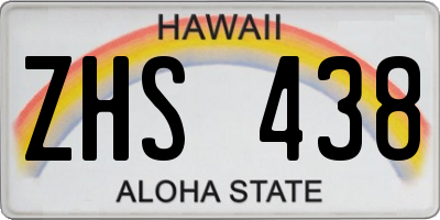 HI license plate ZHS438