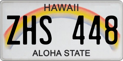 HI license plate ZHS448