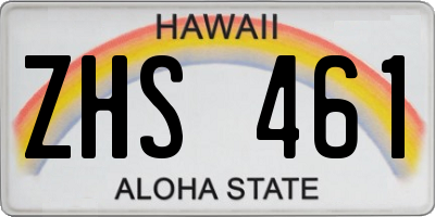 HI license plate ZHS461