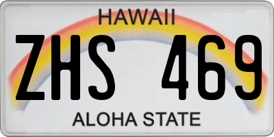 HI license plate ZHS469