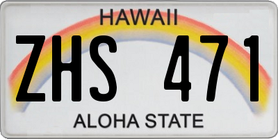 HI license plate ZHS471