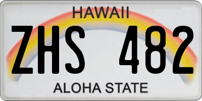 HI license plate ZHS482